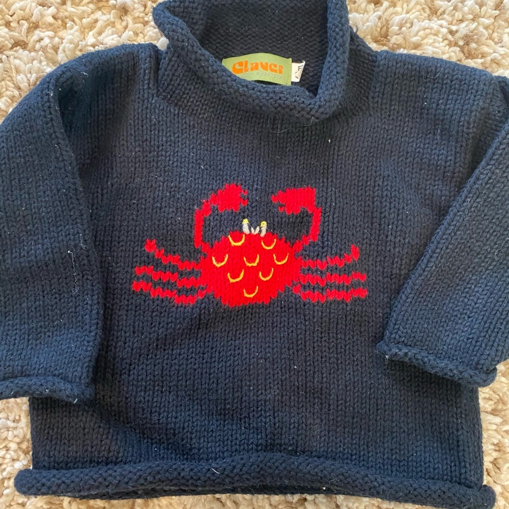 Baby boys 12 month crab sweater